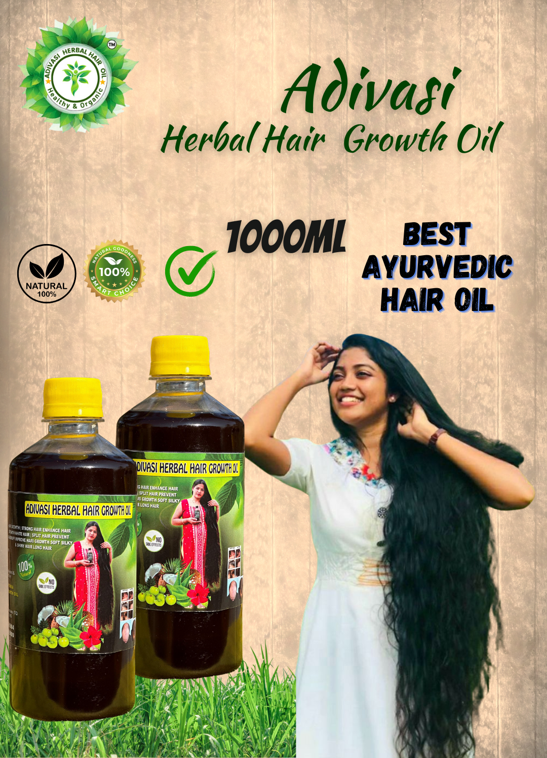 1000 ml Adivasi herbal growth hair oil